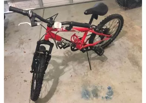 used kids red trail bike