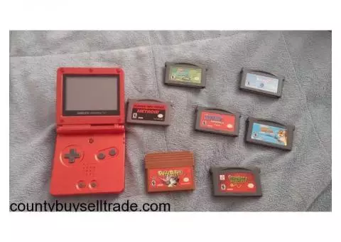 red gameboy advance plus games